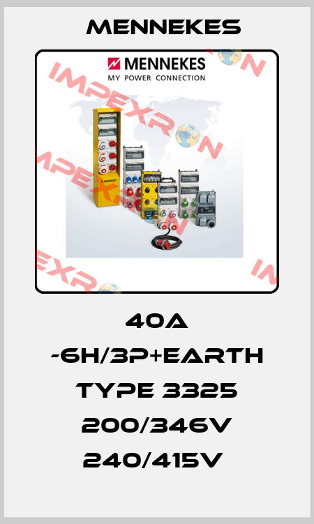 40A -6H/3P+EARTH TYPE 3325 200/346V 240/415V  Mennekes