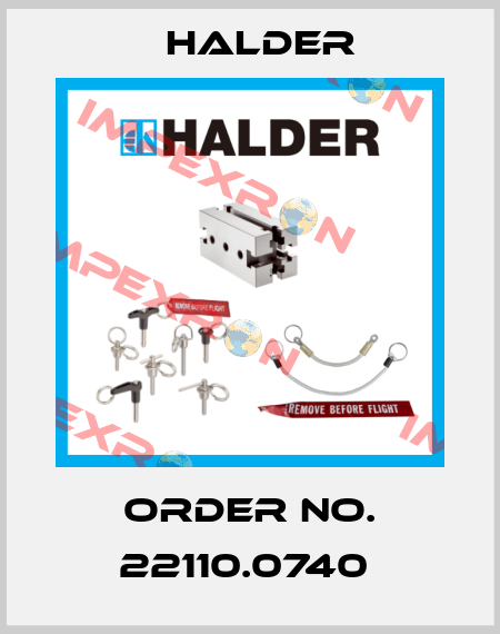 Order No. 22110.0740  Halder
