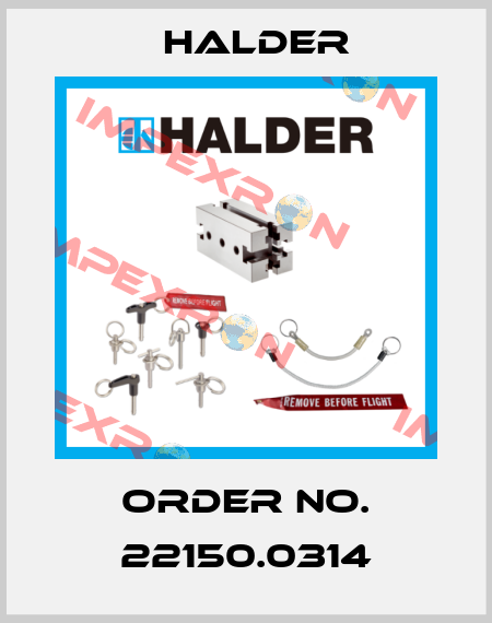 Order No. 22150.0314 Halder