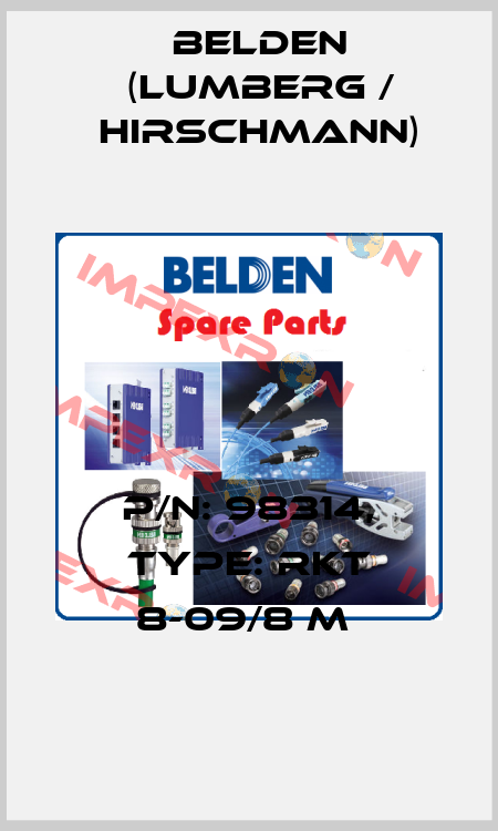 P/N: 98314, Type: RKT 8-09/8 M  Belden (Lumberg / Hirschmann)