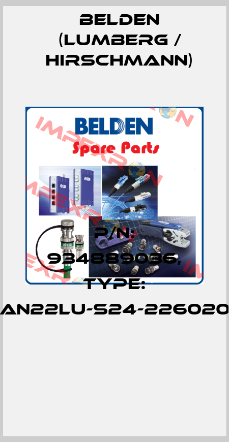P/N: 934889036, Type: GAN22LU-S24-2260200  Belden (Lumberg / Hirschmann)