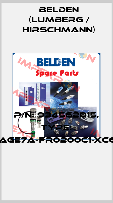 P/N: 934562015, Type: GAN-DAGE7A-FR0200C1-XC607-AD  Belden (Lumberg / Hirschmann)