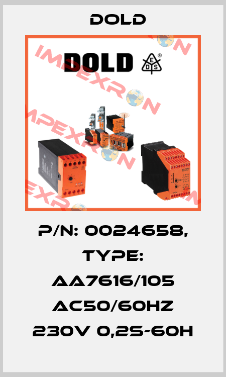 p/n: 0024658, Type: AA7616/105 AC50/60HZ 230V 0,2S-60H Dold