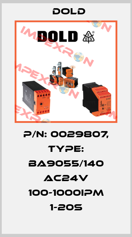 p/n: 0029807, Type: BA9055/140 AC24V 100-1000IPM 1-20S Dold
