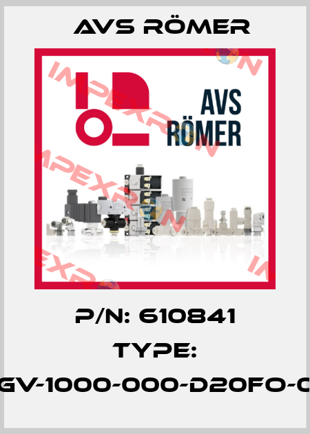 p/n: 610841 type: XGV-1000-000-D20FO-04 Avs Römer
