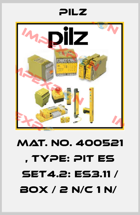 Mat. No. 400521 , Type: PIT es Set4.2: es3.11 / box / 2 n/c 1 n/  Pilz