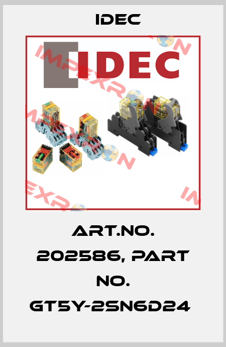 Art.No. 202586, Part No. GT5Y-2SN6D24  Idec