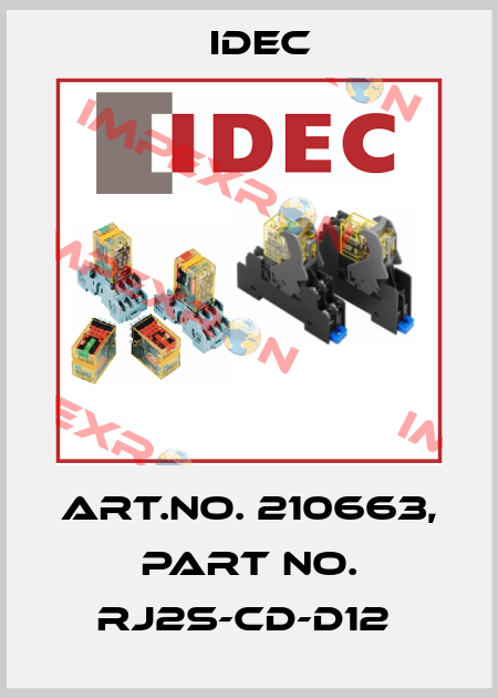 Art.No. 210663, Part No. RJ2S-CD-D12  Idec