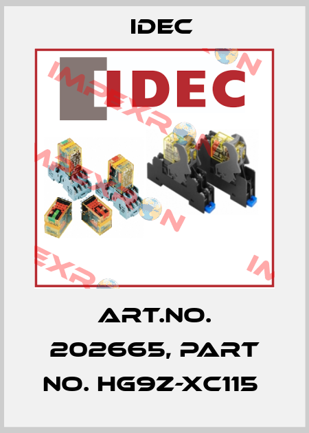 Art.No. 202665, Part No. HG9Z-XC115  Idec