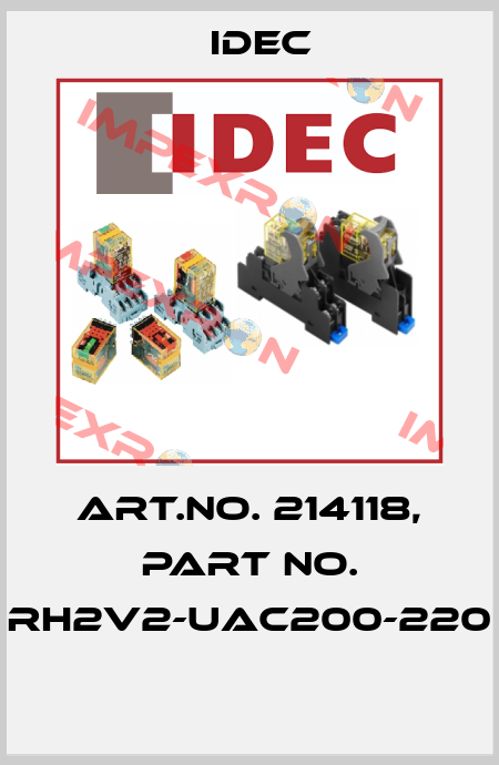 Art.No. 214118, Part No. RH2V2-UAC200-220  Idec
