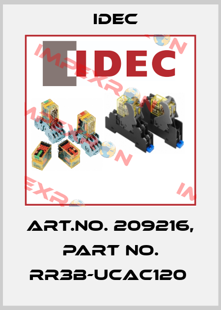 Art.No. 209216, Part No. RR3B-UCAC120  Idec