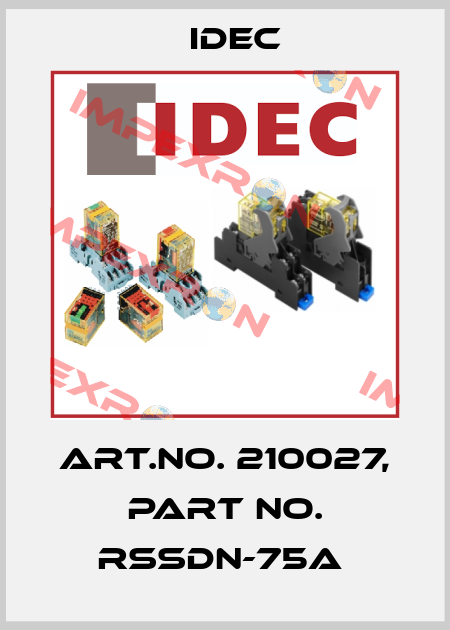Art.No. 210027, Part No. RSSDN-75A  Idec