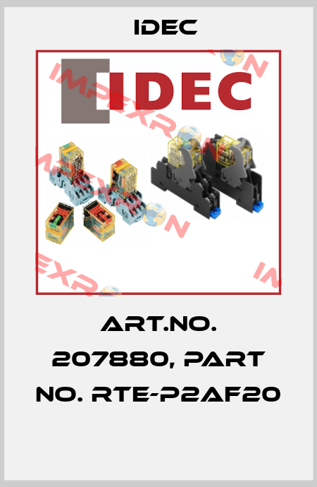 Art.No. 207880, Part No. RTE-P2AF20  Idec
