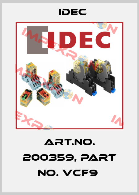 Art.No. 200359, Part No. VCF9  Idec