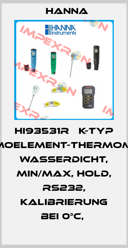 HI93531R   K-TYP THERMOELEMENT-THERMOMETER, WASSERDICHT, MIN/MAX, HOLD, RS232, KALIBRIERUNG BEI 0°C,  Hanna