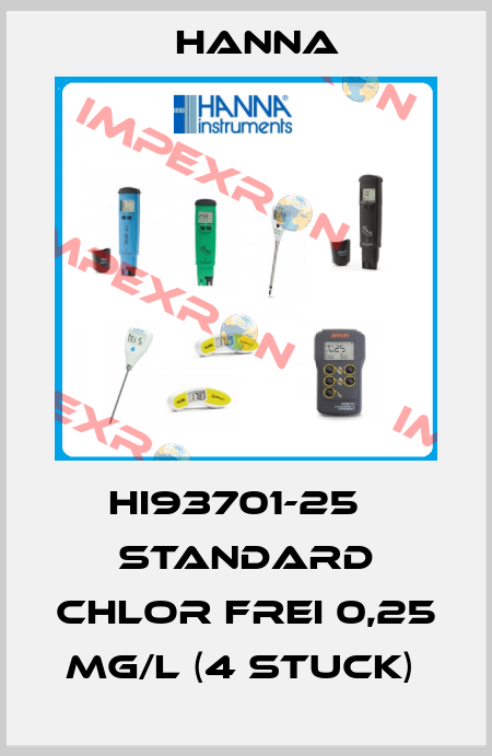 HI93701-25   STANDARD CHLOR FREI 0,25 MG/L (4 STUCK)  Hanna