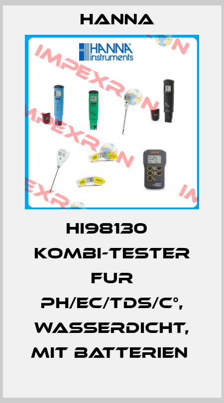 HI98130   KOMBI-TESTER FUR PH/EC/TDS/C°, WASSERDICHT, MIT BATTERIEN  Hanna