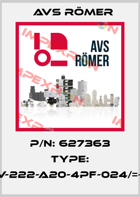 P/N: 627363 Type: ETV-222-A20-4PF-024/=-U0 Avs Römer