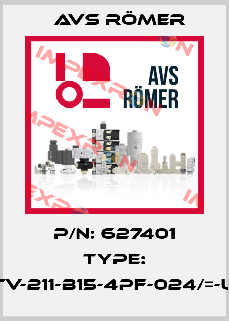 P/N: 627401 Type: ETV-211-B15-4PF-024/=-U0 Avs Römer