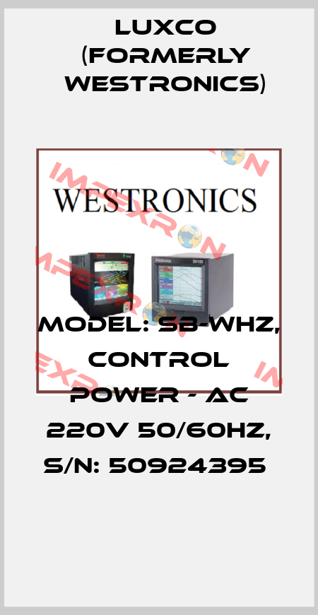 MODEL: SB-WHZ, CONTROL POWER - AC 220V 50/60HZ, S/N: 50924395  Luxco (formerly Westronics)