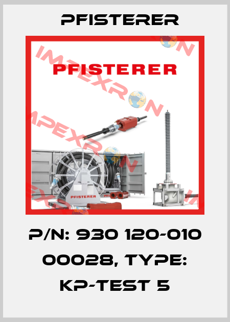 P/N: 930 120-010 00028, Type: KP-Test 5 Pfisterer
