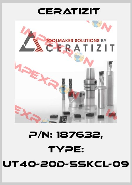 P/N: 187632, Type: UT40-20D-SSKCL-09 Ceratizit