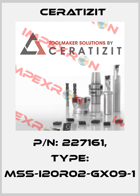 P/N: 227161, Type: MSS-I20R02-GX09-1 Ceratizit