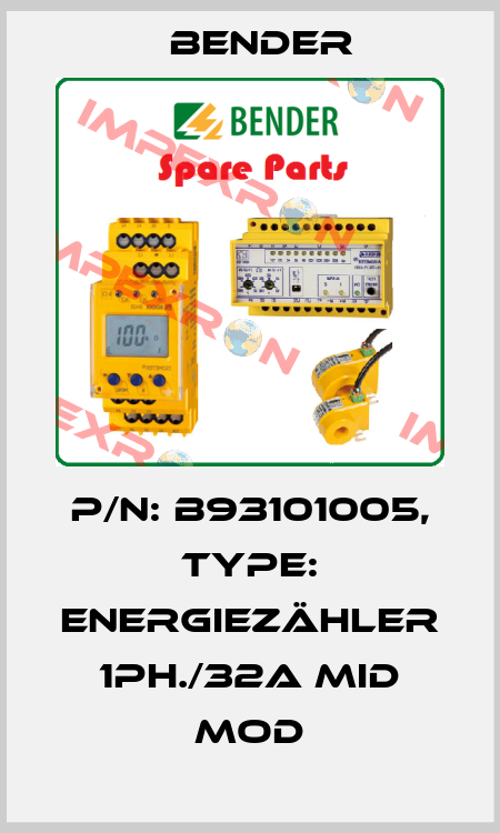 p/n: B93101005, Type: Energiezähler 1ph./32A MID Mod Bender
