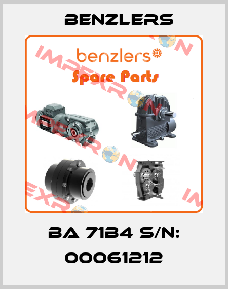 BA 71B4 S/N: 00061212 Benzlers