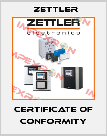 Certificate of Conformity Zettler