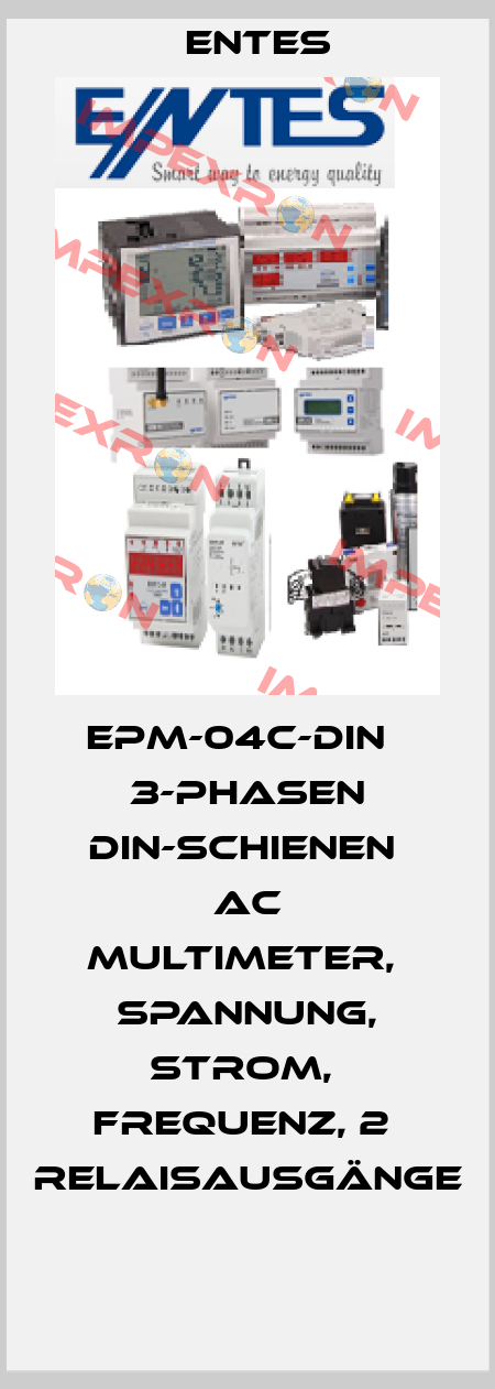 EPM-04C-DIN   3-Phasen DIN-Schienen  AC Multimeter,  Spannung, Strom,  Frequenz, 2  Relaisausgänge  Entes