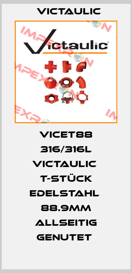 VICET88 316/316L Victaulic  T-Stück Edelstahl  88.9mm allseitig genutet  Victaulic