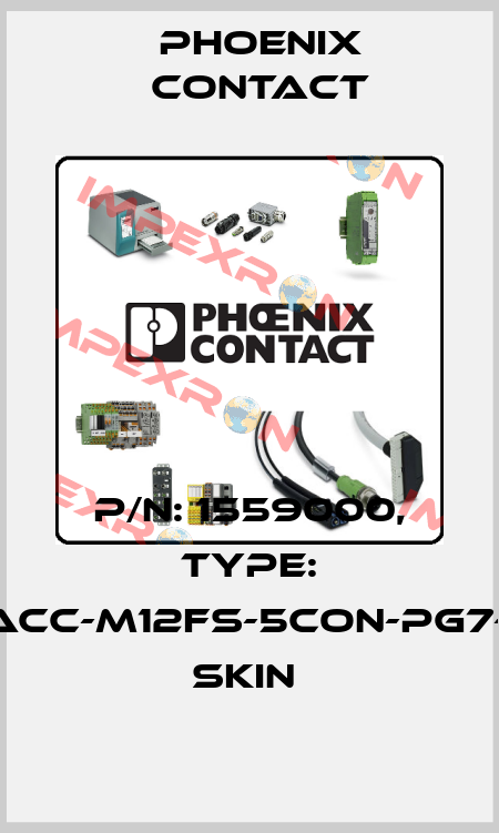 P/N: 1559000, Type: SACC-M12FS-5CON-PG7-M SKIN  Phoenix Contact