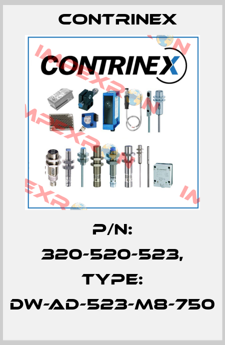 p/n: 320-520-523, Type: DW-AD-523-M8-750 Contrinex
