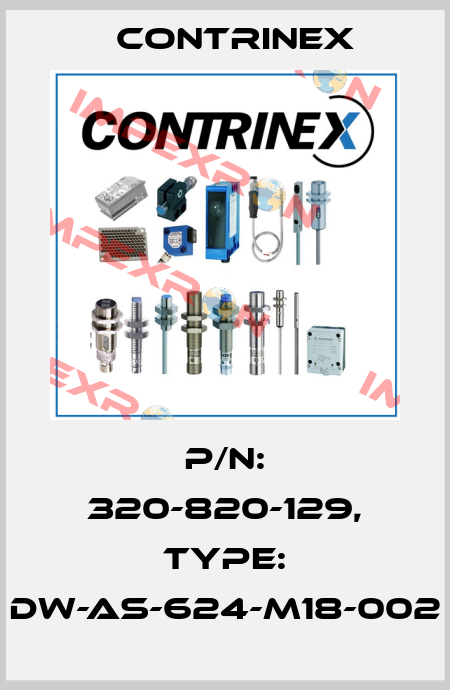 p/n: 320-820-129, Type: DW-AS-624-M18-002 Contrinex