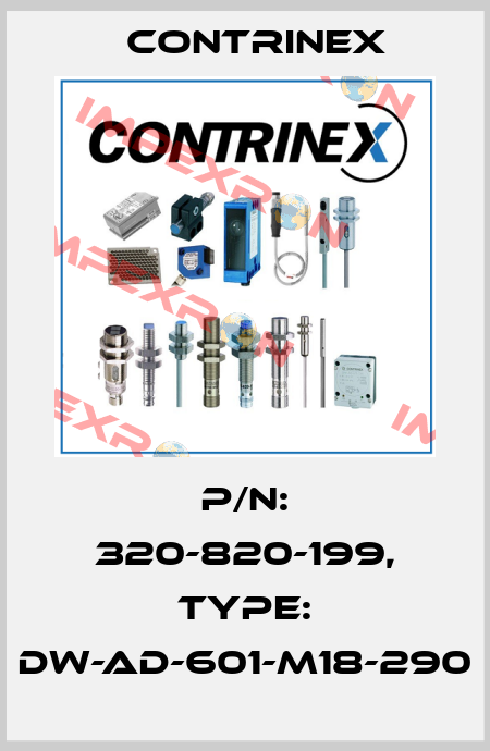 p/n: 320-820-199, Type: DW-AD-601-M18-290 Contrinex