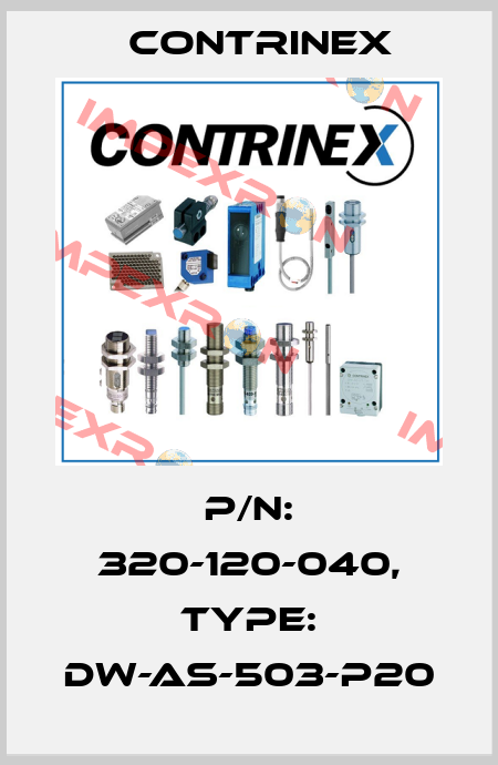 p/n: 320-120-040, Type: DW-AS-503-P20 Contrinex
