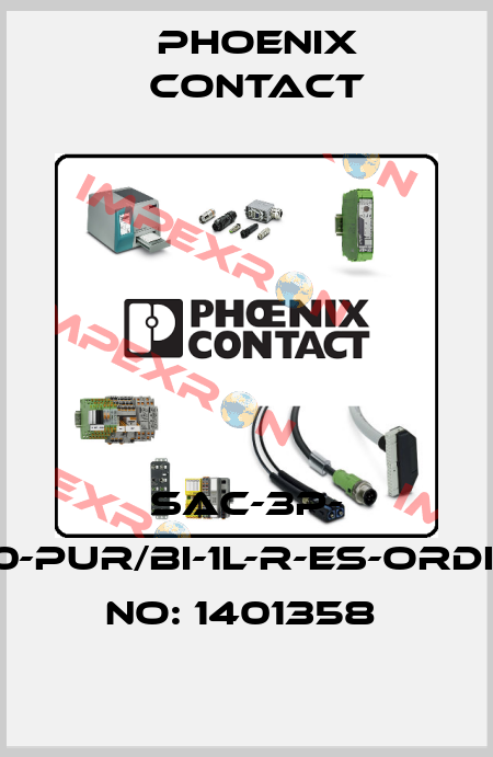 SAC-3P- 5,0-PUR/BI-1L-R-ES-ORDER NO: 1401358  Phoenix Contact