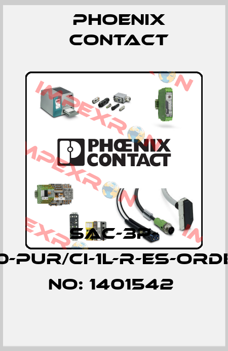 SAC-3P- 3,0-PUR/CI-1L-R-ES-ORDER NO: 1401542  Phoenix Contact