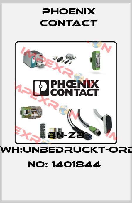 BN-ZB 7,5/WH:UNBEDRUCKT-ORDER NO: 1401844  Phoenix Contact
