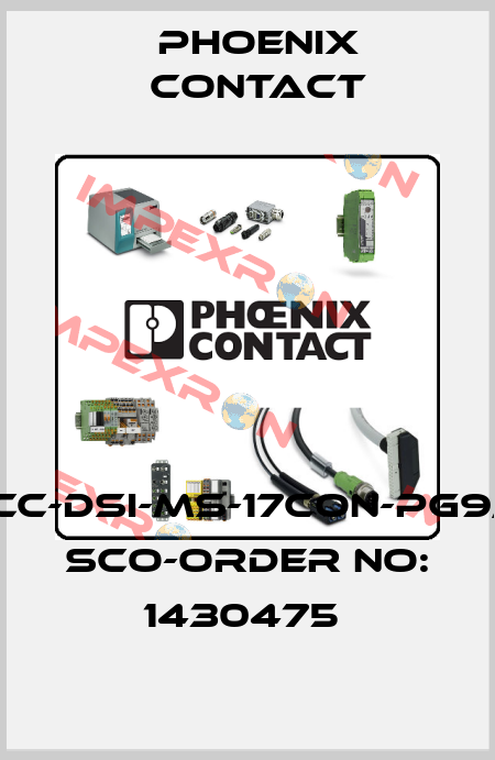 SACC-DSI-MS-17CON-PG9/0,5 SCO-ORDER NO: 1430475  Phoenix Contact