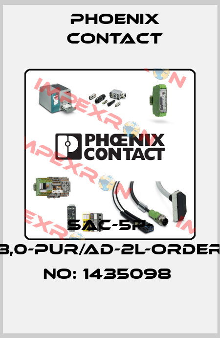 SAC-5P- 3,0-PUR/AD-2L-ORDER NO: 1435098  Phoenix Contact