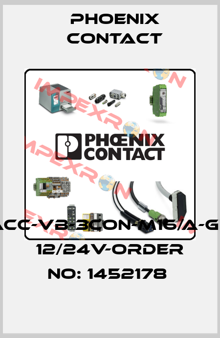 SACC-VB-3CON-M16/A-GVL 12/24V-ORDER NO: 1452178  Phoenix Contact