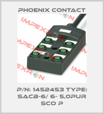 P/N: 1452453 Type: SACB-6/ 6- 5,0PUR SCO P Phoenix Contact