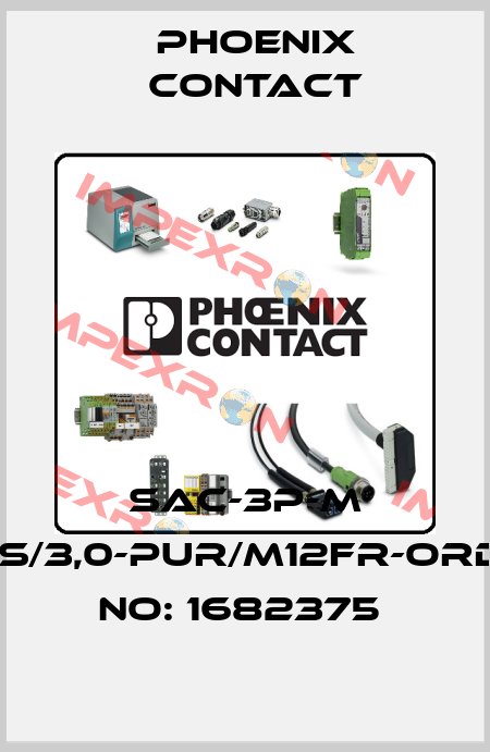 SAC-3P-M 8MS/3,0-PUR/M12FR-ORDER NO: 1682375  Phoenix Contact