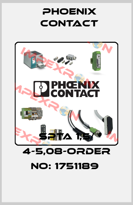 SPTA 1,5/ 4-5,08-ORDER NO: 1751189  Phoenix Contact
