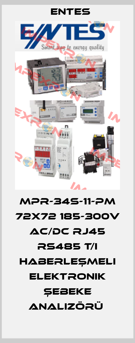 MPR-34S-11-PM 72x72 185-300V AC/DC RJ45 RS485 T/I Haberleşmeli Elektronik Şebeke Analizörü  Entes