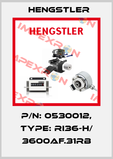 p/n: 0530012, Type: RI36-H/ 3600AF.31RB Hengstler