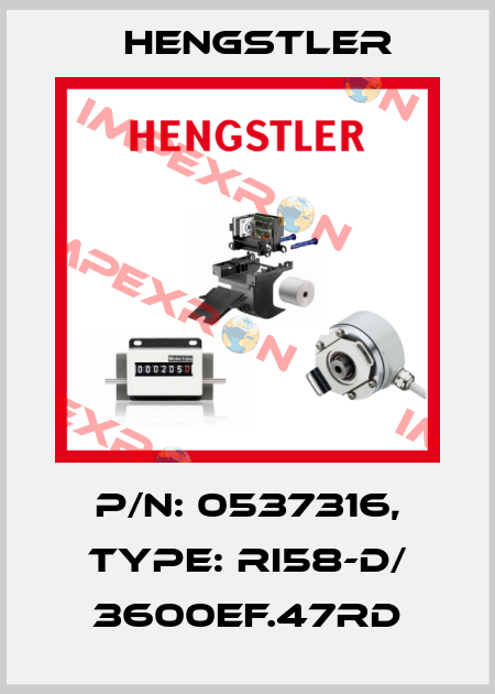 p/n: 0537316, Type: RI58-D/ 3600EF.47RD Hengstler