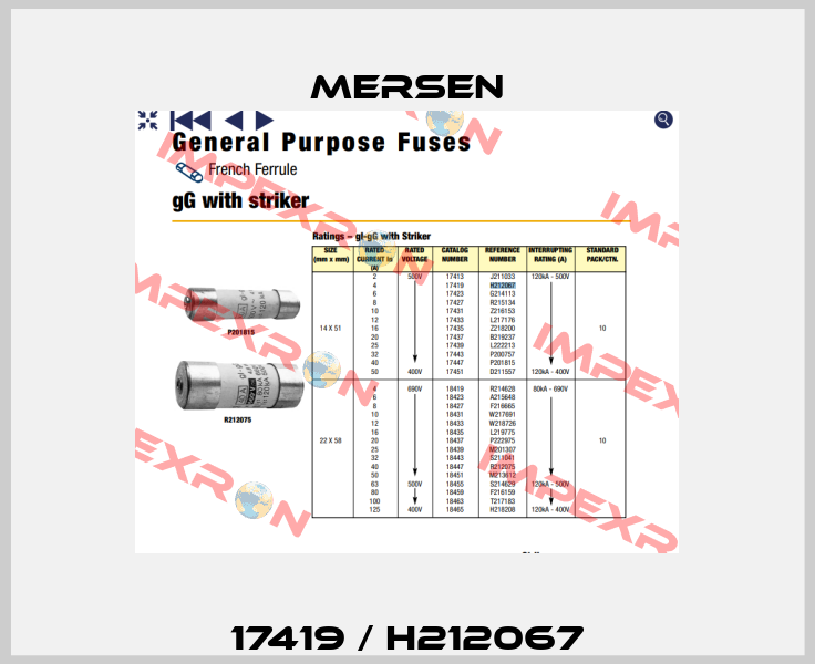 17419 / H212067 Mersen